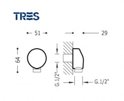 CODO TOMA DE AGUA 1/2 TRES